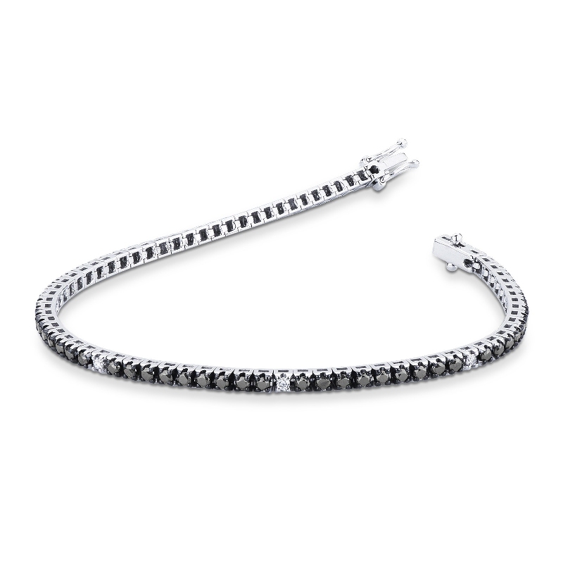 Black and white diamond tennis bracelet