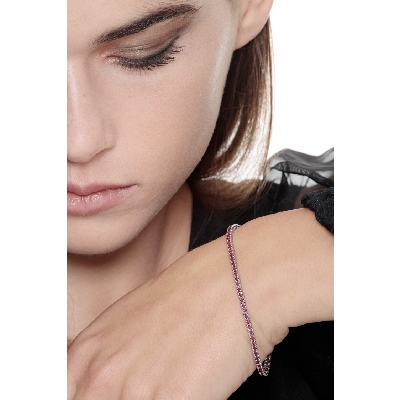 Tennis a griffe in oro Bianco 18k con Rubini