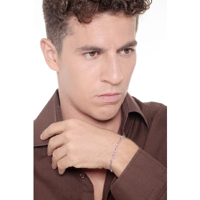 Pyramid top style ruby tennis bracelet