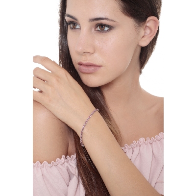 Pyramid top style ruby tennis bracelet