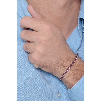 Tennis bracelet in white gold 18k with rubies