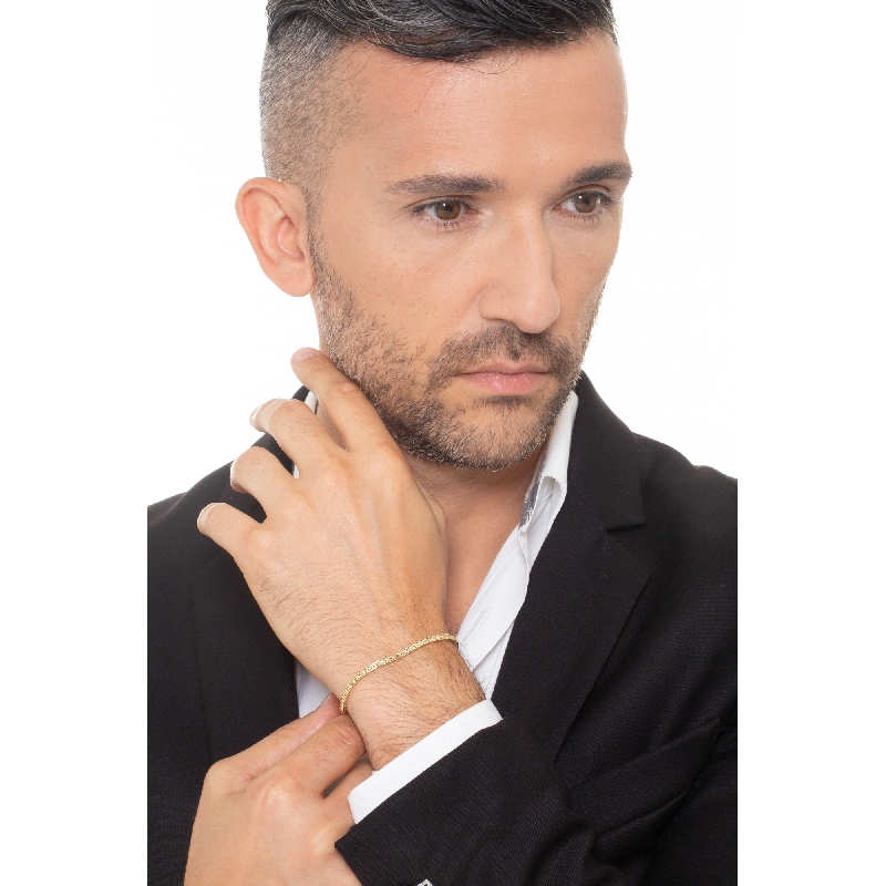 Stylish tennis bracelet with diamonds,18k yellow gold