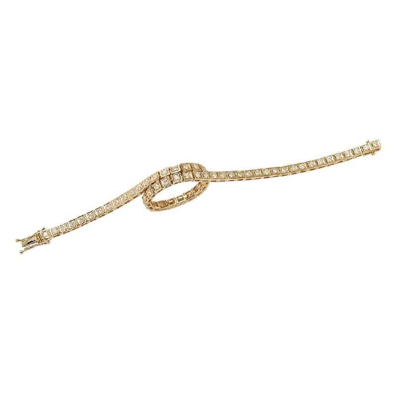 Tennis bracelet in yellow gold 18k with diamonds