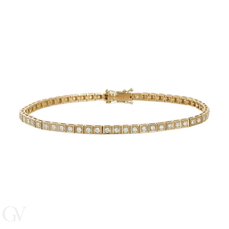 Tennis bracelet in yellow gold 18k with diamonds