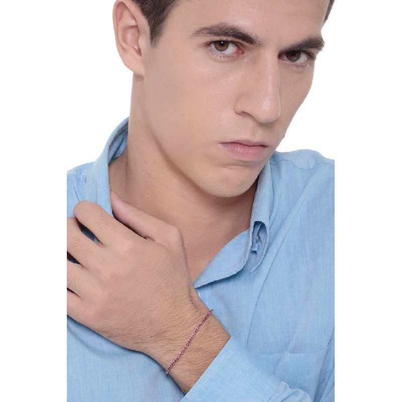 Tennis bracelet in white gold 18k with rubies brilliant cut