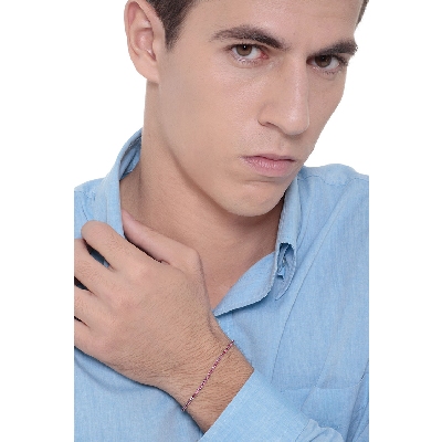 Tennis bracelet in white gold 18k with rubies brilliant cut