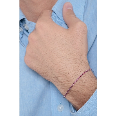 Tennis bracelet in white gold 18k with rubies brilliant cut