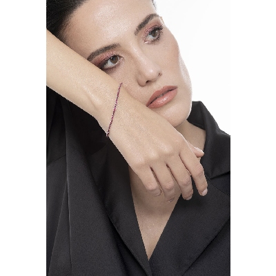 Tennis bracelet in white gold 18k with rubies brilliant cut