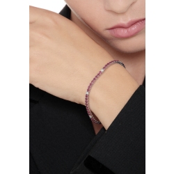 18k white gold Tennis bracelet with diamonds and rubies 2