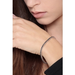 Pyramid links tennis bracelet with black diamonds 2