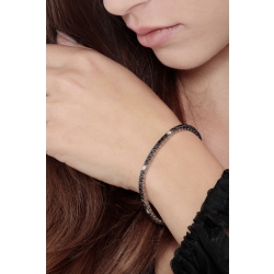 Bracciale Tennis in oro Bianco 750 con diamanti neri, con punte brunite, e bianchi 2