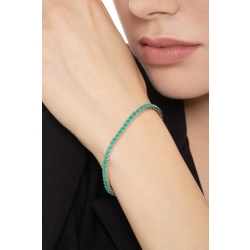 18k white gold tennis bracelet with emeralds  2