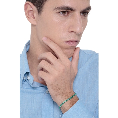 Tennis bracelet griff in white gold 18k with emeralds