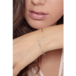 18k white gold contrariè bracelet with two diamonds 2