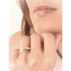 Bicolor anniversary ring in yellow and white gold 18k 2