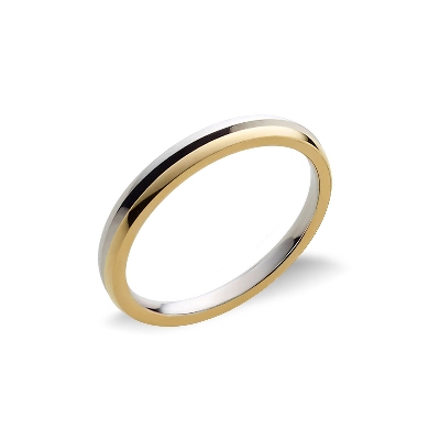 Bicolor anniversary ring in yellow and white gold 18k