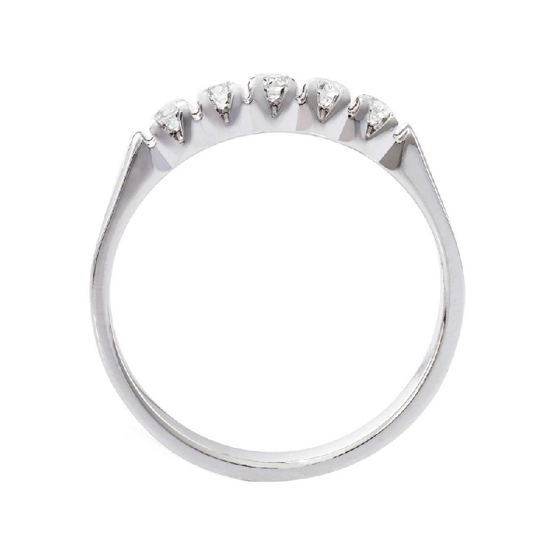 Half eternity ring 5 diamonds in white gold 18k ct 0,25 
