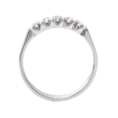 Half eternity ring 5 diamonds in white gold 18k ct 0,25 