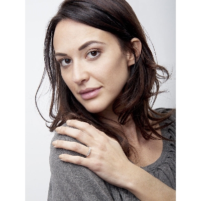 White gold 18k 7 diamonds half eternity ring 0,50 ct 