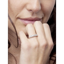 Half eternity ring 7 diamonds in white gold 18k 0,70 ct 2
