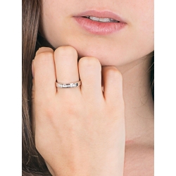 Half channel eternity ring 7 diamonds in white gold 18k ct 0,25  2