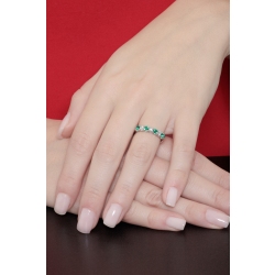 7 stones ring with diamonds and emeralds 2