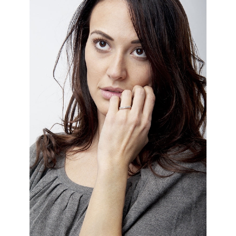 9 diamonds half eternity white gold 18k 0,30 ct