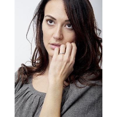 9 diamonds half eternity white gold 18k 0,30 ct