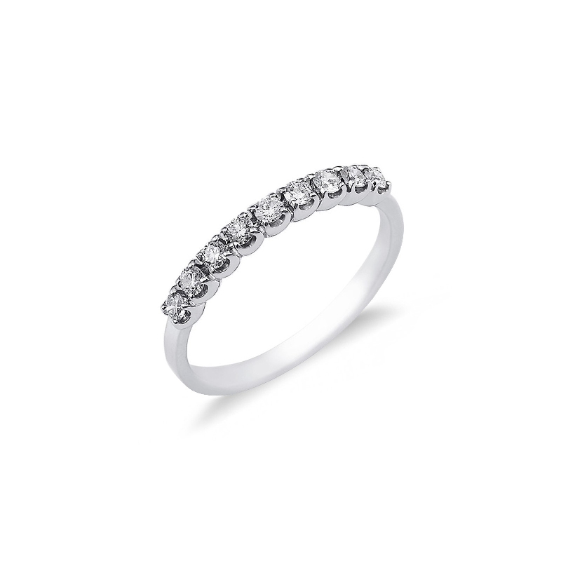 9 diamonds half eternity white gold 18k 0,30 ct