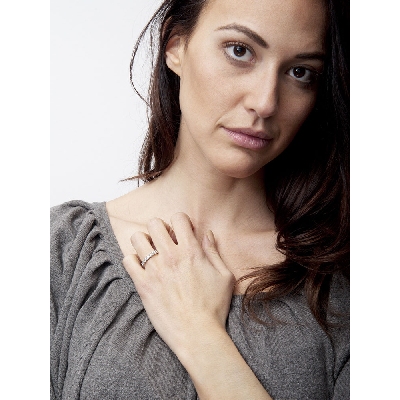 9 diamonds half eternity ring in white gold 18k 