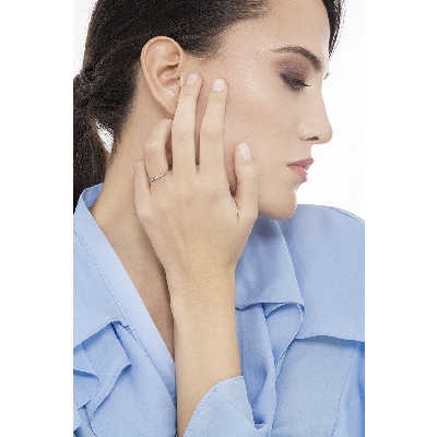 9 diamonds half eternity in white gold 18k