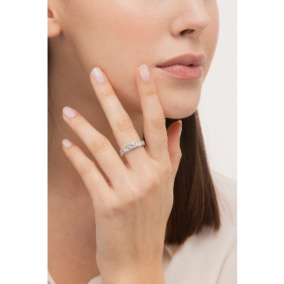 Eternity ring in white gold 18k with diamonds, ct 0.10