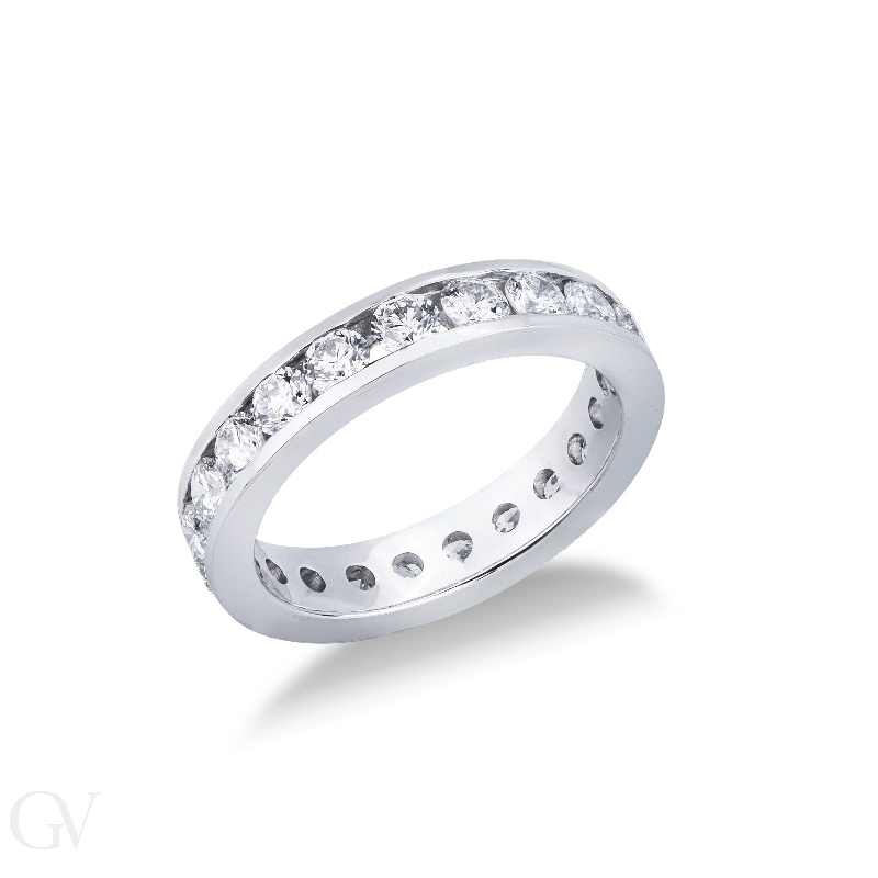 Eternity ring in white gold 18k with diamonds, ct 0.10