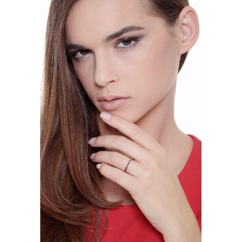 White gold 18k eternity ring with cognac diamonds 