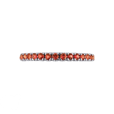 White gold 18k eternity ring with orange sapphires 