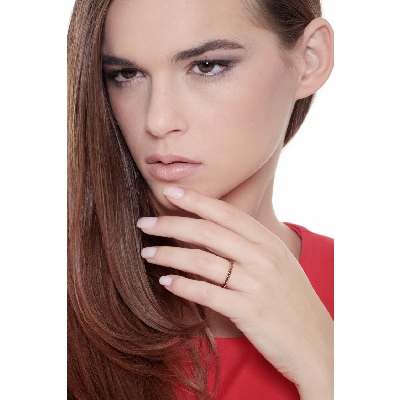 Eternity ring with cognac diamonds in yellow gold 18k