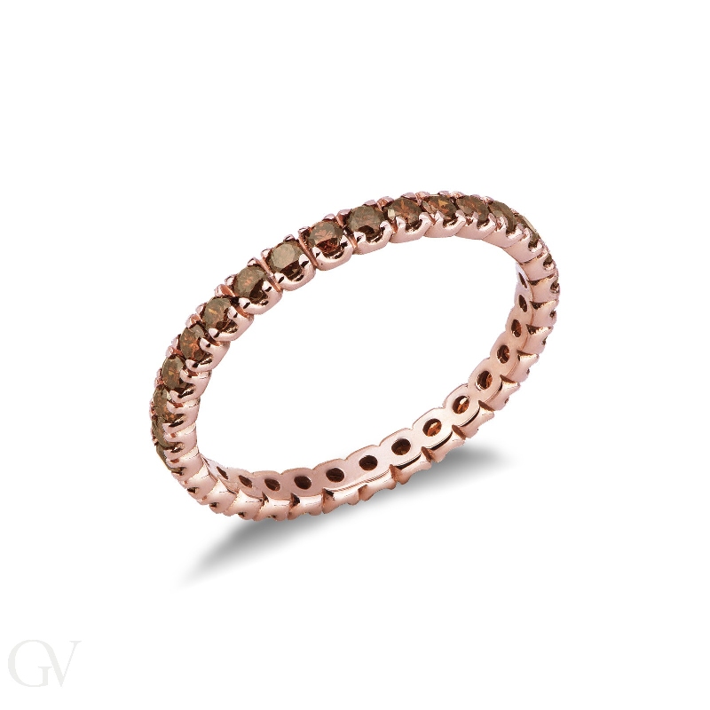 18k rosé gold eternity ring with cognac diamonds 