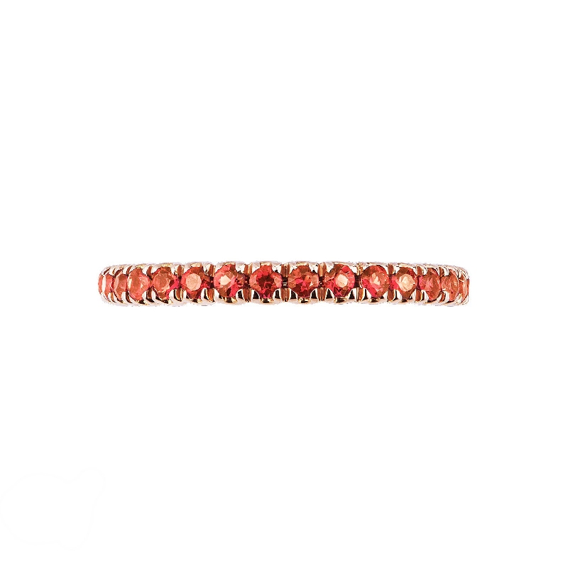 Eternity ring with orange sapphires in rosé gold 18k 