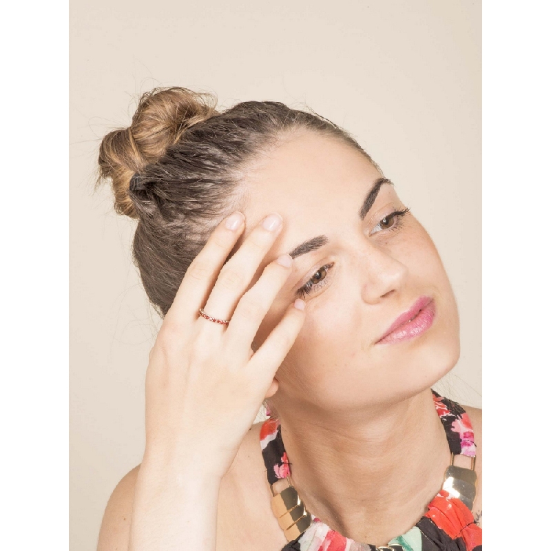 Eternity ring with orange sapphires in white gold 18k