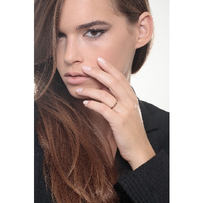 Rosé gold 18k eternity ring with cognac diamonds 