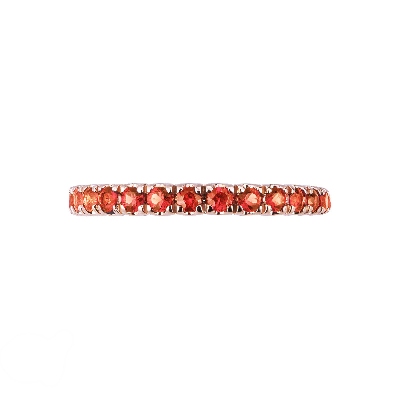 Rosé gold 18k eternity ring with orange sapphires 