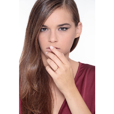 Rosé gold 18k eternity ring with orange sapphires 