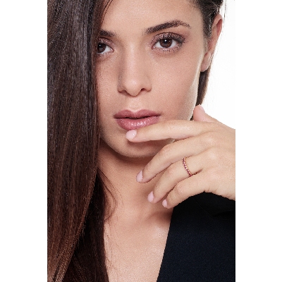 Eternity ring with rubies in yellow gold 18k 