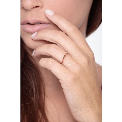 18k yellow gold eternity ring with orange sapphires 