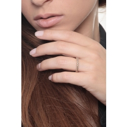 Rosé gold 18k eternity ring with brown diamonds  2