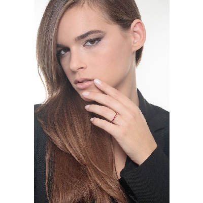 18k rosé gold eternity ring with rubies 