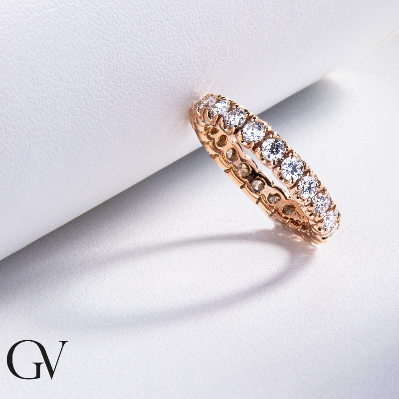 Eternity ring with diamonds 18k rosé gold 18k 