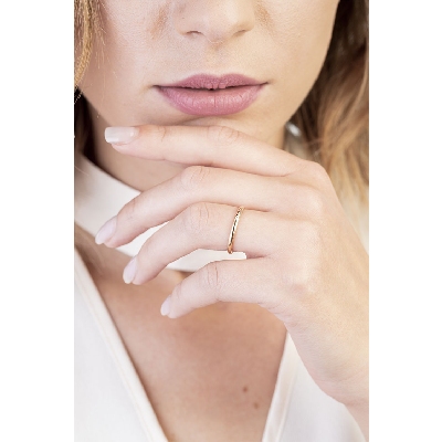 Fede francesina in oro rosa 18k