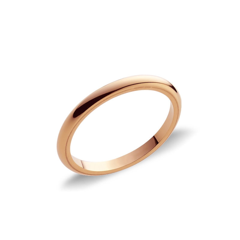 Thin wedding ring in 18k rose gold