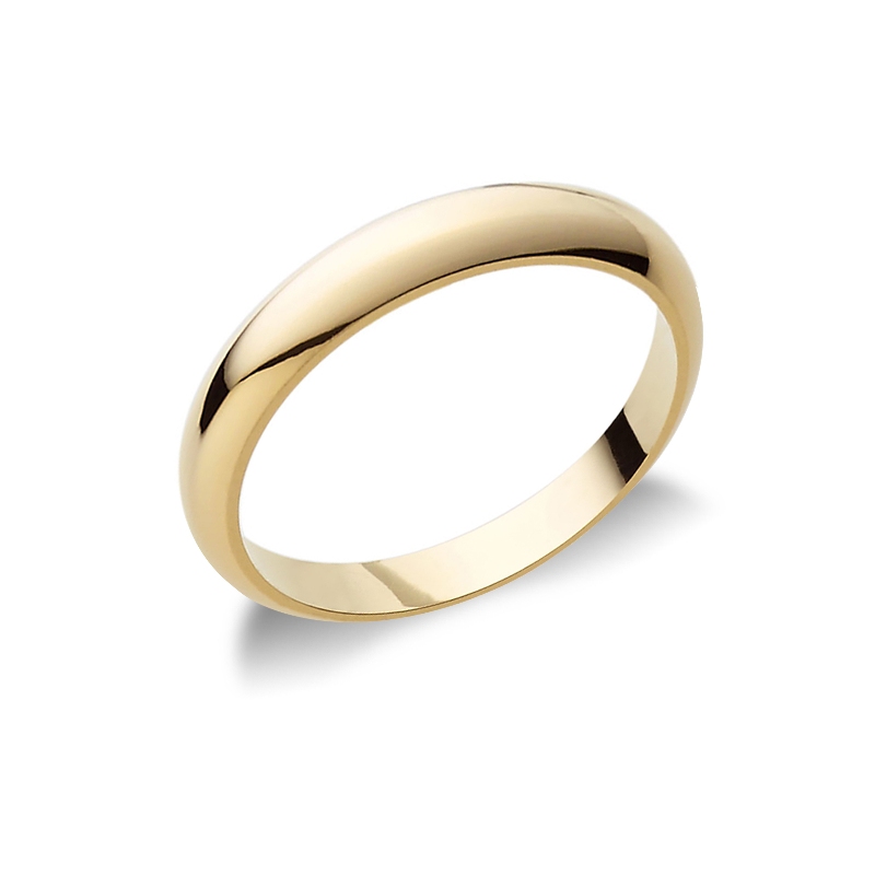 Thick wedding ring in 18k yellow gold